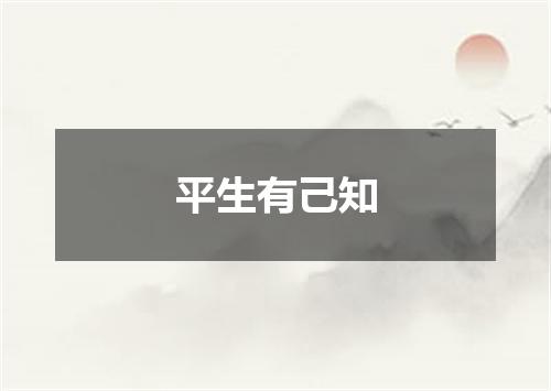 平生有己知