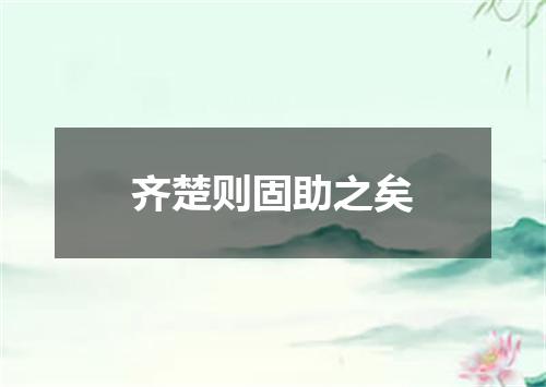 齐楚则固助之矣
