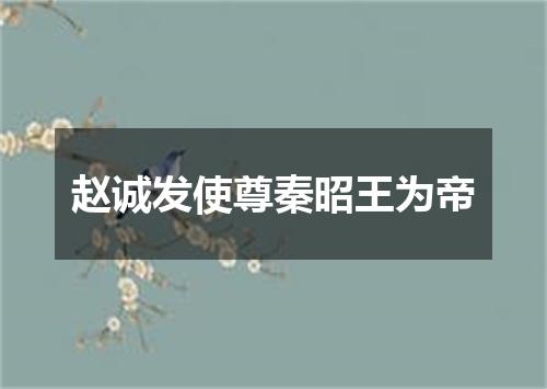 赵诚发使尊秦昭王为帝