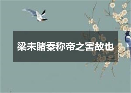 梁未睹秦称帝之害故也