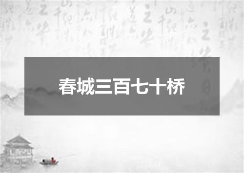 春城三百七十桥