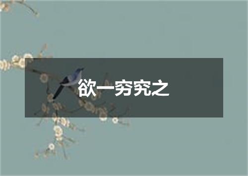 欲一穷究之
