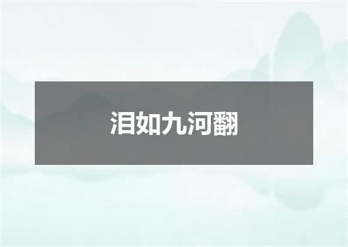 泪如九河翻