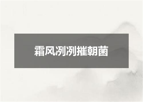霜风冽冽摧朝菌