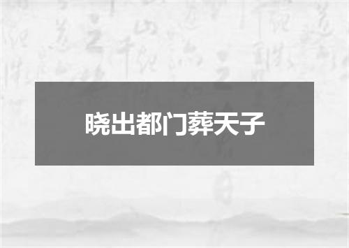 晓出都门葬天子