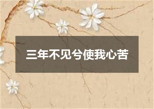 三年不见兮使我心苦