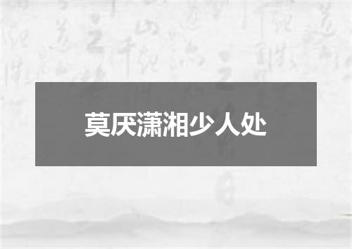 莫厌潇湘少人处