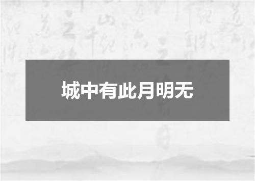 城中有此月明无