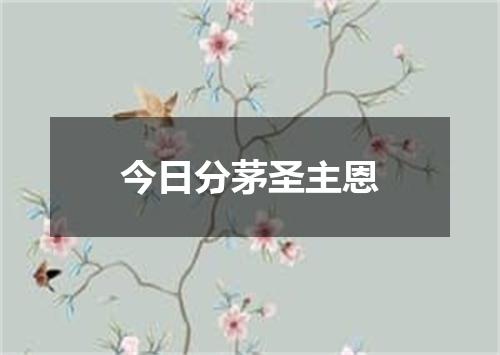 今日分茅圣主恩