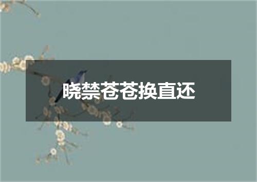 晓禁苍苍换直还