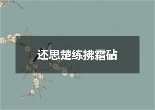 还思楚练拂霜砧