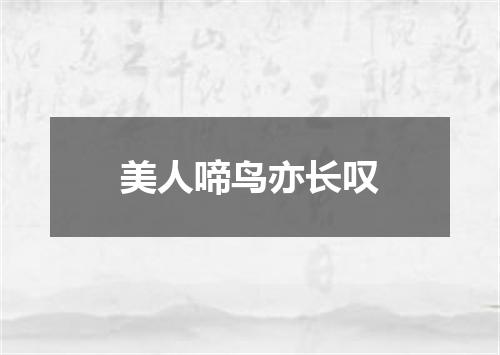 美人啼鸟亦长叹