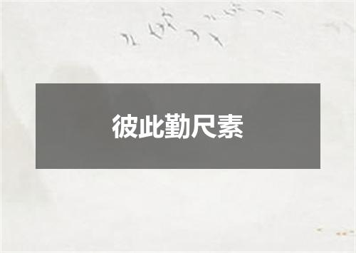 彼此勤尺素