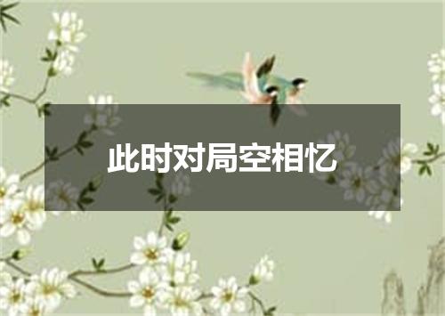 此时对局空相忆