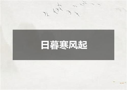 日暮寒风起