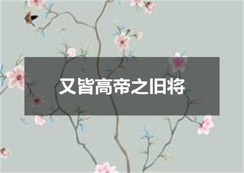 又皆高帝之旧将