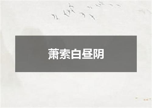 萧索白昼阴