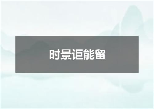 时景讵能留