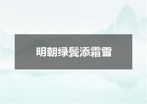 明朝绿鬓添霜雪