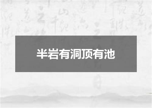 半岩有洞顶有池
