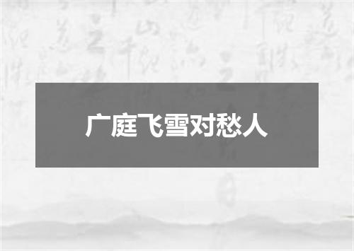广庭飞雪对愁人