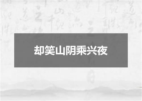 却笑山阴乘兴夜