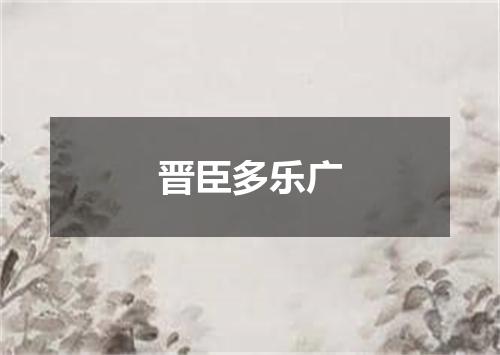 晋臣多乐广