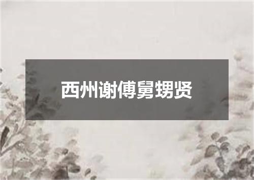 西州谢傅舅甥贤
