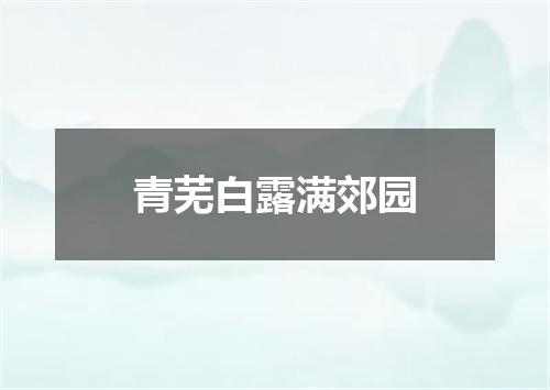 青芜白露满郊园
