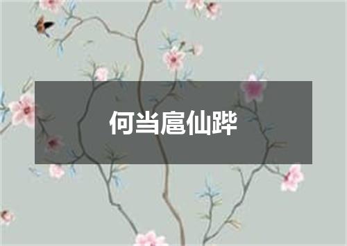 何当扈仙跸