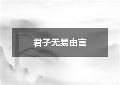 君子无易由言