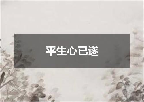 平生心已遂