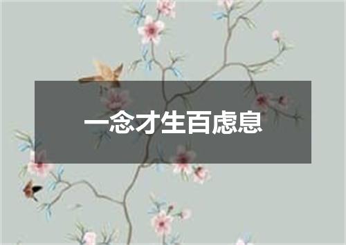 一念才生百虑息