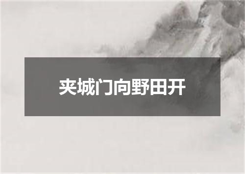 夹城门向野田开