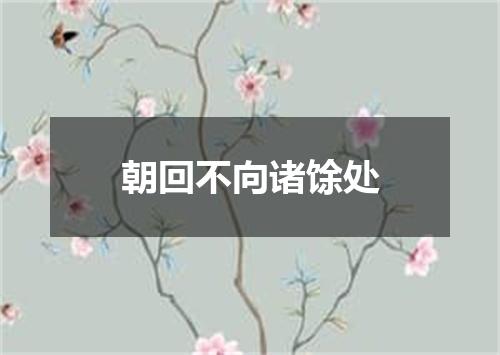 朝回不向诸馀处