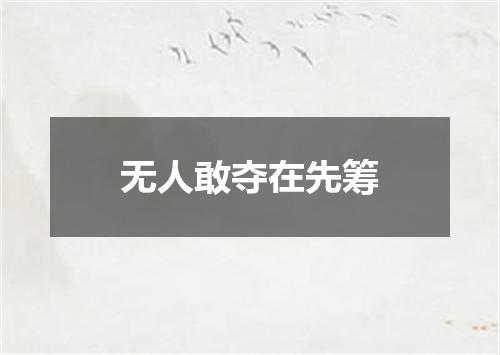 无人敢夺在先筹