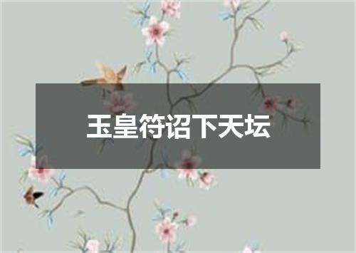 玉皇符诏下天坛