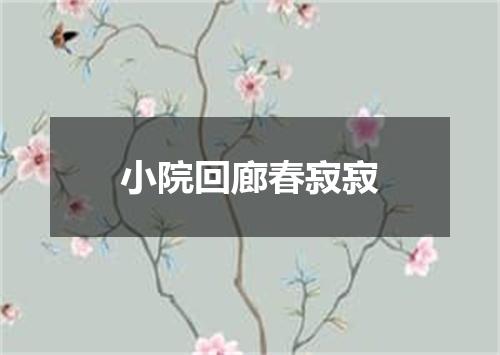 小院回廊春寂寂
