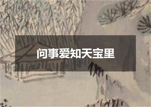 问事爱知天宝里