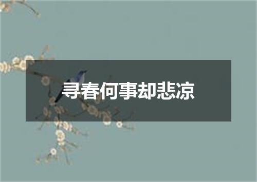 寻春何事却悲凉