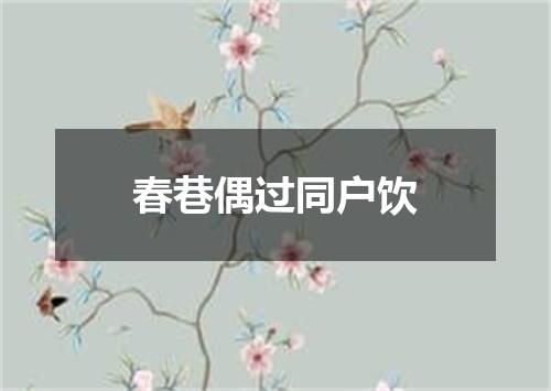 春巷偶过同户饮
