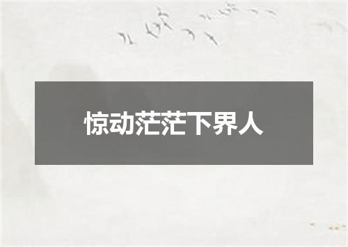 惊动茫茫下界人