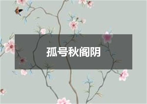 孤号秋阁阴