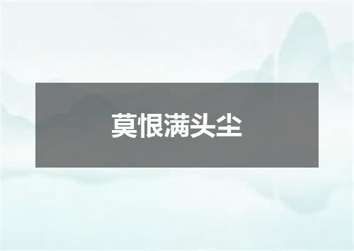 莫恨满头尘