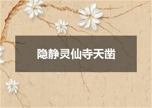 隐静灵仙寺天凿