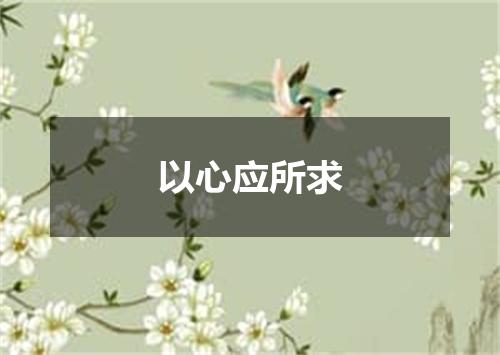 以心应所求