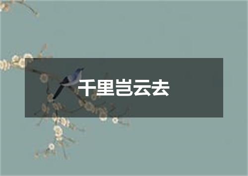 千里岂云去
