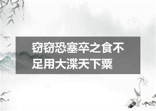 窃窃恐塞卒之食不足用大渫天下粟