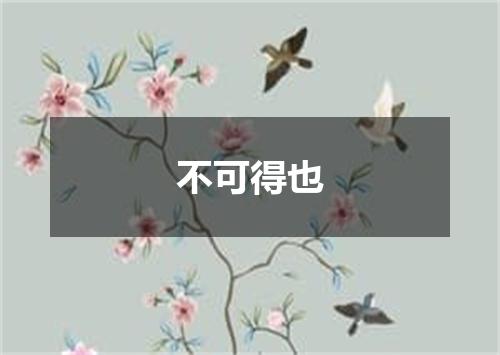不可得也
