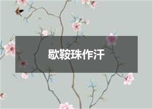歇鞍珠作汗
